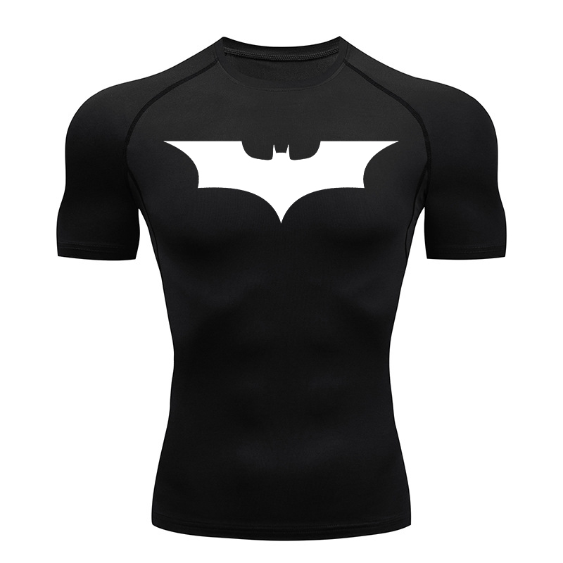 T Shirt Dry Fit - Koszulki kompresyjne z nadrukiem nietoperza dla