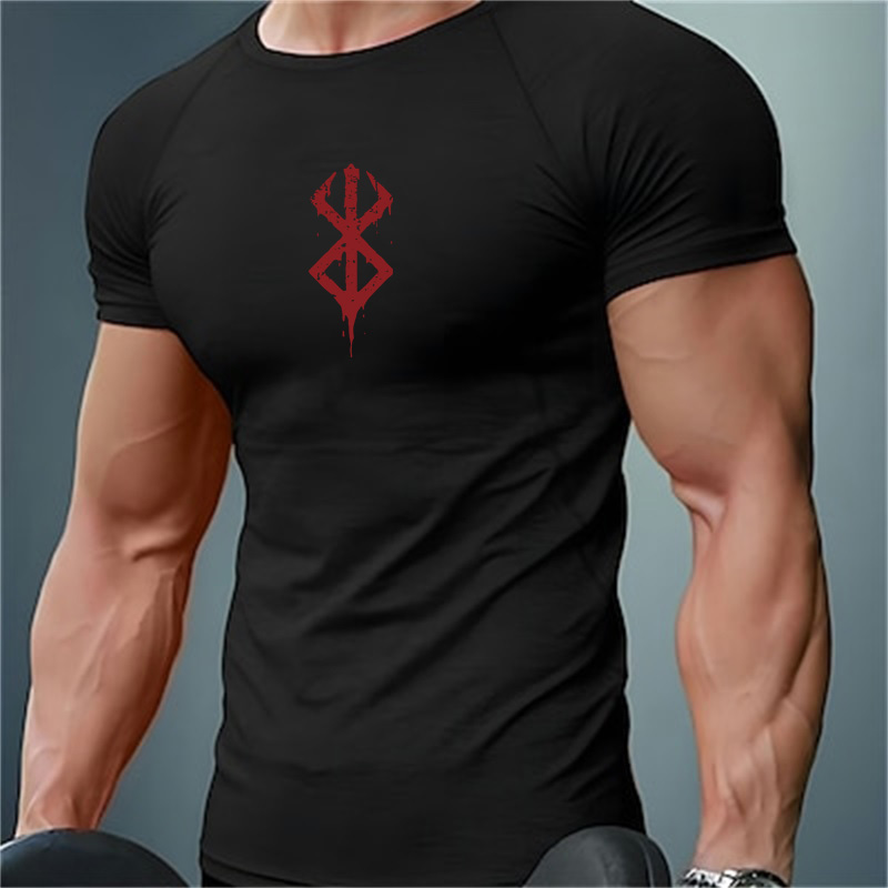 T Shirt Dry Fit - Męskie koszulki kompresyjne z nadrukiem, letnie