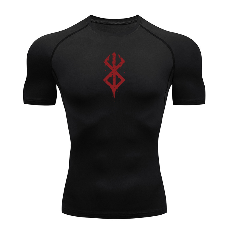 T Shirt Dry Fit - Męskie koszulki kompresyjne z nadrukiem, letnie
